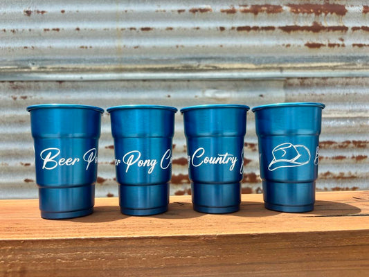 Beer Pong Country Cups - Blue 6 Pack